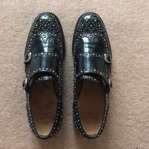 Church 38.5 black leather and studs shoes